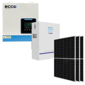 Ecco 3.5 KVA MPPT 100A Svolt 2.71 KwH Lithium (25A) 3X 455W Mono Solar Panels Combo Kit