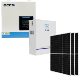 5KVA MPPT Luxpower Load Shedding Dyness 5.12 KWh Combo Backup Power Kit With 6x Solar 455W Solar Panels Mono